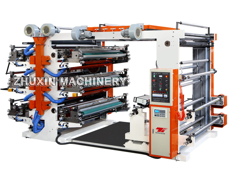 Six-color flexo printing machine